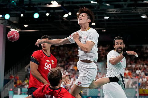 Men's handball match between Japan and Spain